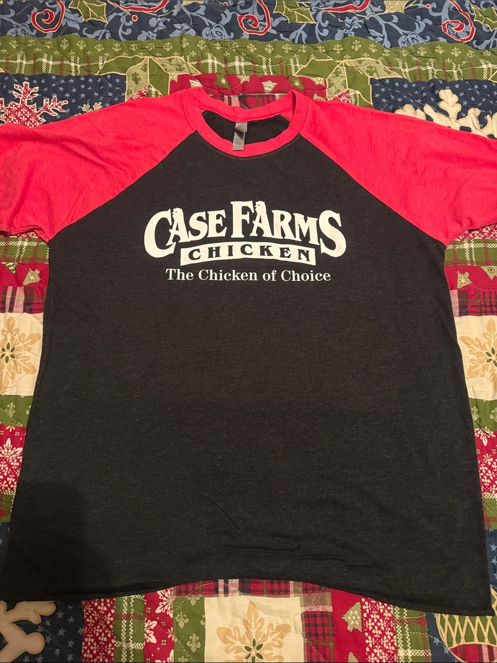 Case Farms Men’s Black & Red Raglan Tee